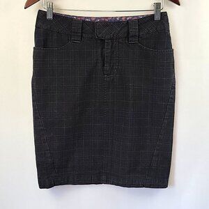 Free People Dark Plaid Pencil Skirt Size 2